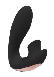 Shots - Irresistible Desirable black vibrátor so stimulátorom klitorisu