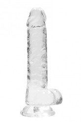 Shots REALROCK Realistic Dildo with Balls Transparent 17 cm