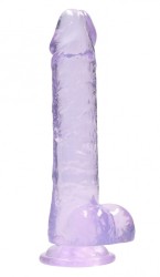 Shots REALROCK Realistic Dildo with Balls Purple 19 cm