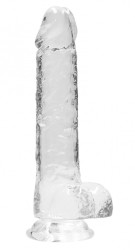 Shots REALROCK Realistic Dildo with Balls Transparent 19 cm