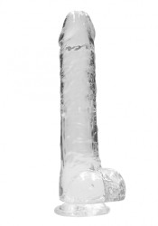 Shots REALROCK Realistic Dildo with Balls Transparent 22 cm