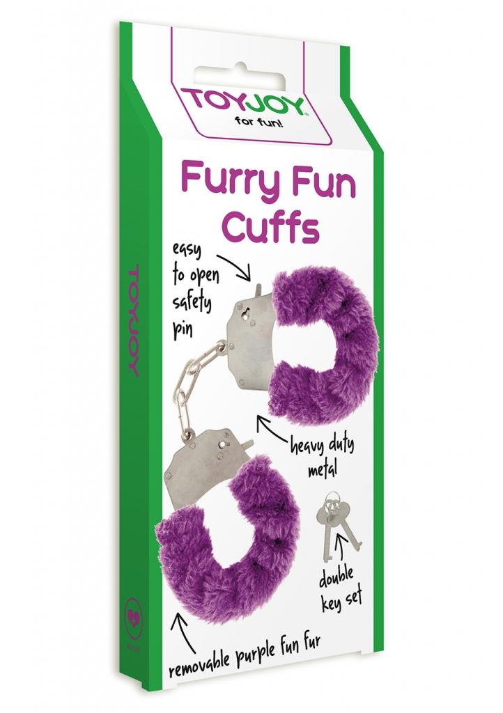 ToyJoy Furry Fun Cuffs putá na ruky plyšová fialová