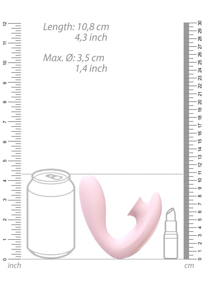 Shots - Irresistible Desirable pink vibrátor so stimulátorom klitorisu