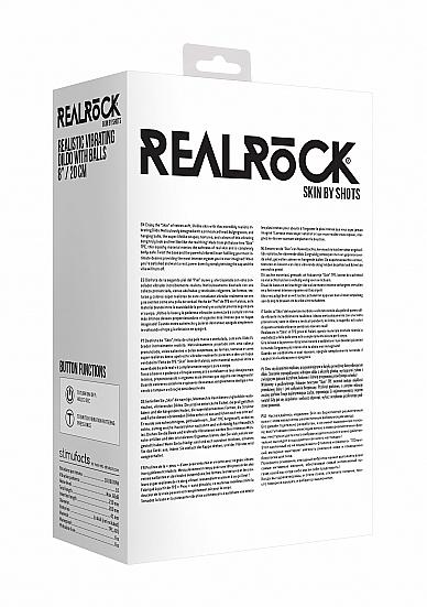 Shots - RealRock Realistic Vibrating Dildo with Balls 20cm Black vibrátor