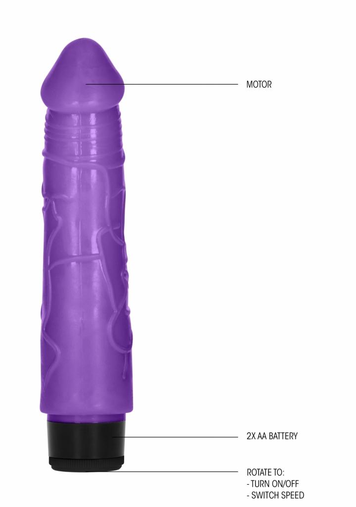 Shots 8 Inch Thick Realistic Dildo Vibe Purple vibrátor