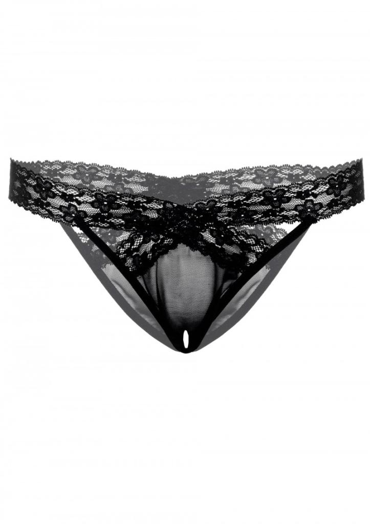 Daring Intimates Alessandra black L / XL - nohavičky s otvoreným rozkrokom