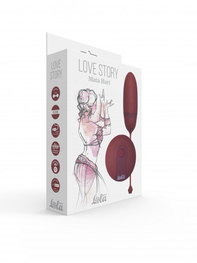 Lola Games  - Lola Games Love Story Mata Hari wine red Vibračné vajíčko na diaľkové ovládanie