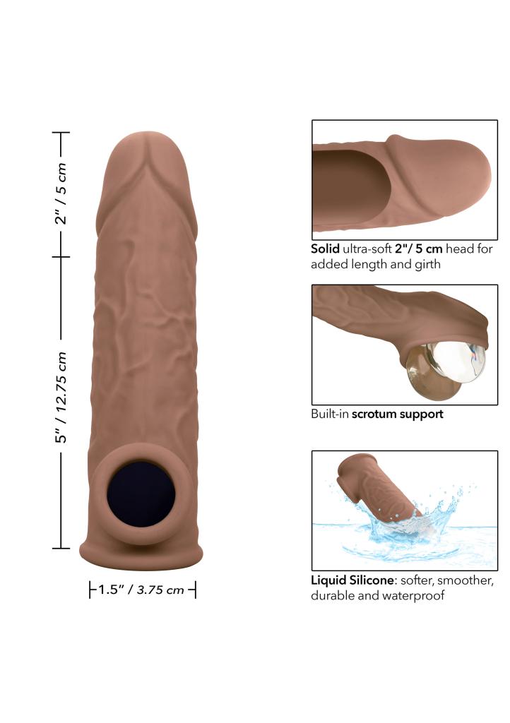 CalExotics Life-Like Extension 7 Inch Brown návlek na penis