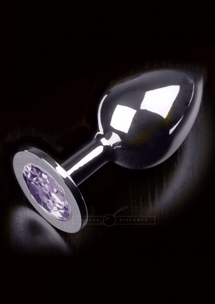 Dolce Piccante - Análny kolík kovový s kryštálom Jewellery Large Silver Diamond purple