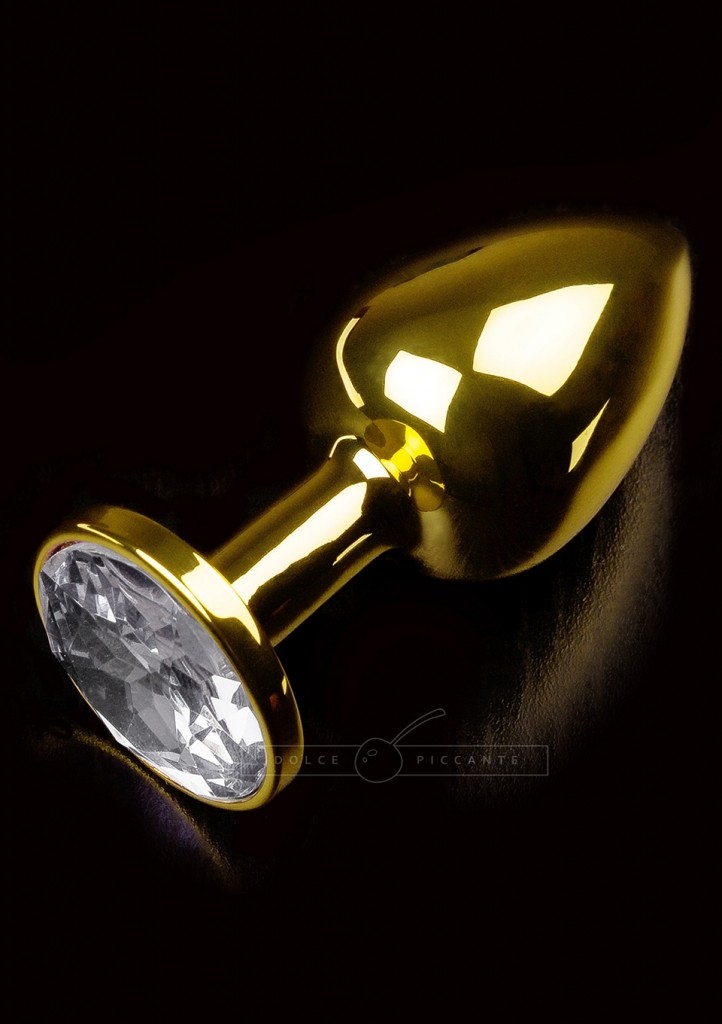 Dolce Piccante - Análny kolík kovový s kryštálom Jewellery Small Gold Diamond