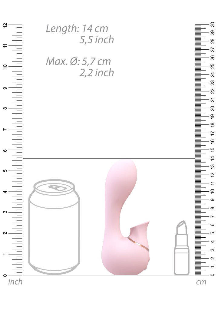 Shots - Irresistible Mythical pink vibrátor s stimulátorom klitorisu