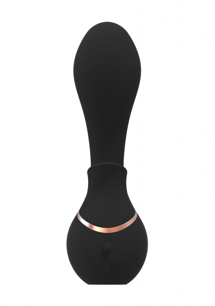 Shots - Irresistible Mythical black vibrátor so stimulátorom klitorisu