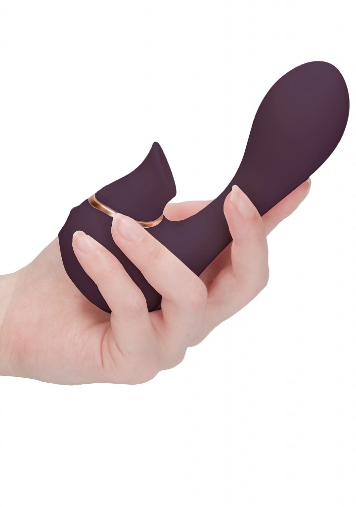 Shots - Irresistible Mythical purple vibrátor so stimulátorom klitorisu