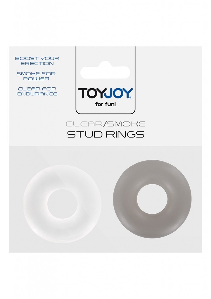 ToyJoy - Erekčné krúžky Stud Rings clear / smoke 2ks