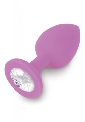 Dolce Piccante - Análny kolík s kryštálom Purple Silicone small