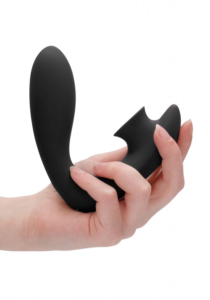 Shots - Irresistible Desirable black vibrátor so stimulátorom klitorisu